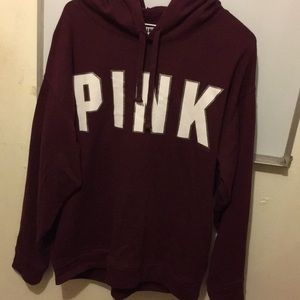 Pink burgundy hoodie sweater